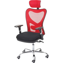 Cosmo Casa  Bureaustoel - Bureaustoel draaistoel  - Schuiffunctie  - belastbaar tot 150 kg  - Stof/textiel - Zwart - Rood