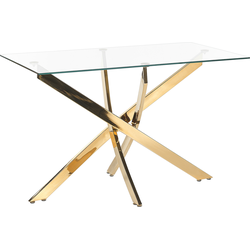 MARAMO - Eettafel - Goud - 120 x 70 cm - Veiligheidsglas