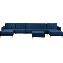 Beliani ABERDEEN - Modulaire Sofa-Blauw-Fluweel