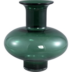 PTMD Nory Green glass bulb vase round wide