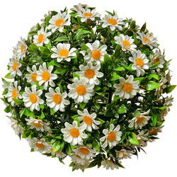 Clayre & Eef Buxus bol Wit Groen Kunststof