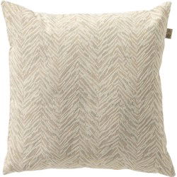 Dutch Decor AUGUSTA - Buitenkussen 45x45 cm - waterafstotend en uv-bestendig - gestreept - Marshmallow - wit en beige - Dutch Decor