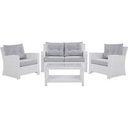 MARINO - Loungeset voor 4 - Wit - PE rotan