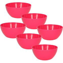 Plasticforte kommetjes/schaaltjes - 6x - kunststof - D14xH6 cm - roze - Kommetjes