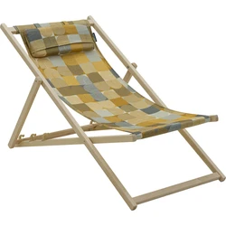 Madison - Houten strandstoel Jacky Mosterd - 120x55cm