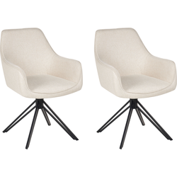 Beliani JODAR - Eetkamerstoel-Beige-Polyester