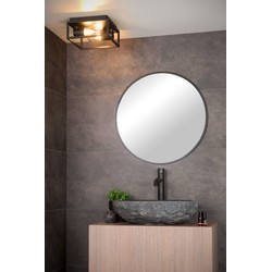 Landelijke badkamer plafondlamp 2xE14 IP54 zwart