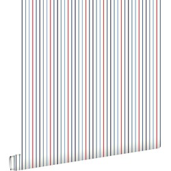 ESTAhome behang strepen blauw en rood - 53 cm x 10,05 m - 137308