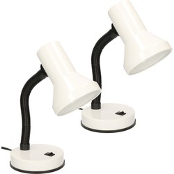 2x stuks staande bureaulampen zwart 13 x 10 x 30 cm verstelbare lamp verlichting - Bureaulampen