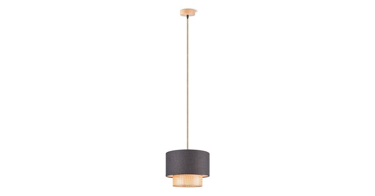 Home sweet home hanglamp Cane weave - linnen / zwart