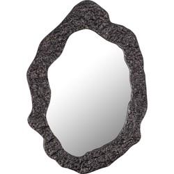 PTMD Morina Black alu glass mirror oval shaped