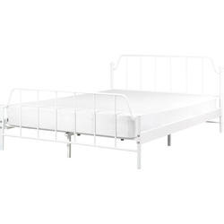 MAURESSAC - Tweepersoonsbed - Wit - 140 x 200 cm - Metaal