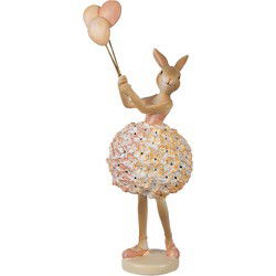 Clayre & Eef Decoratie Beeld Konijn Beige Kunststof