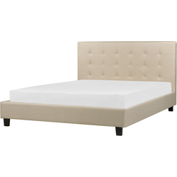 Beliani ROCHELLE - Tweepersoonsbed-Beige-Polyester