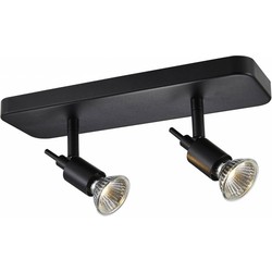 SONAR II zwart 2x 5W LED GU10 dimbaar incl.