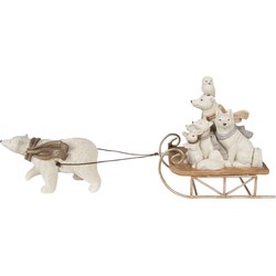 Clayre & Eef Beeld Dieren 30x8x15 cm Wit Polyresin Kerstdecoratie