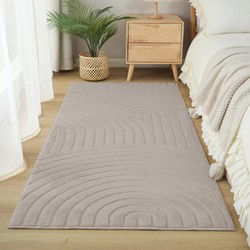 Japandi vloerkleed - Mystic Grooves Taupe - 160 x 230 cm