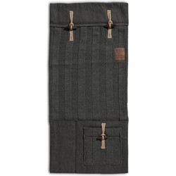 Knit Factory 6x6 Rib Gebreide Pocket - Wandkleed - Armleuning Organizer - Opbergzak voor bank - Antraciet - 100x50 cm