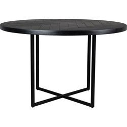 Dutchbone Class Eettafel Rond 120 cm Acaciahout Zwart