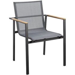 Mizu stackable dining chair alu dark grey/carbon textilene