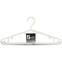 PlasticForte Kledinghangers - 20x - wit - kunststof - 40 cm - Kledinghangers