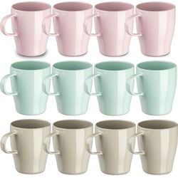 Plasticforte Bekers - 24x - kunststof - gekleurd - 300ml - onbreekbaar - Drinkbekers