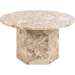 Salontafel - Bruin Marmer - Ø80x42cm - Rovan