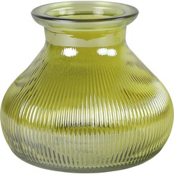 Decostar Bloemenvaas - geel/transparant glas - H12 x D15 cm - Vazen