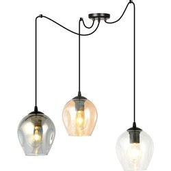 moderne hanglamp Farina Zwart 3-lichts