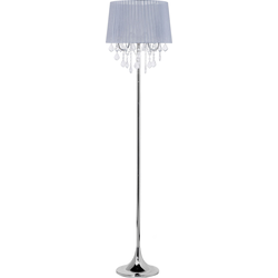 Beliani EVANS - Staande lamp-Zilver-Metaal