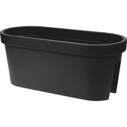 Balkon plantenpot/bloempot - antraciet - 60 x 25 cm - kunststof - Plantenpotten