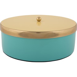 Present Time - Opbergbox Double Funky Large - Turquoise blue & soft yellow