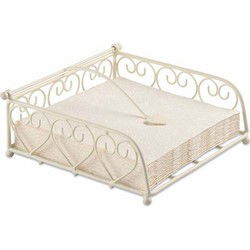Servettenhouder - hartjes - wit - 18 x 18 x 7 cm - servethouder - Servethouders
