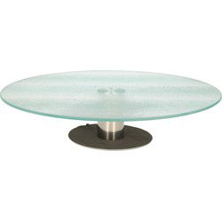 Taartplateau van glas met RVS onderstel 30 cm - Taartplateaus