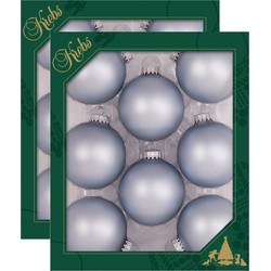 16x stuks glazen kerstballen 7 cm starlight velvet blauw - Kerstbal