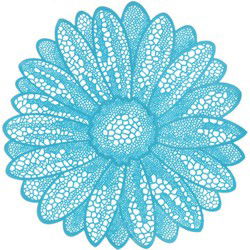 Unique Living - Placemat Flower 38cm Ø Light Blue