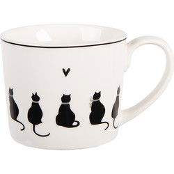 Clayre & Eef Mok Wit Porselein Katten