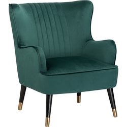 VARBERG - Fauteuil - Smaragdgroen - Fluweel
