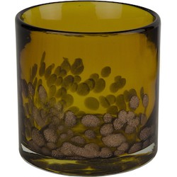 Waxinelichthouder Goldy amber 8,5 cm