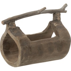 J-line - Decoratie Stam Met Handvat Hout Naturel Small - 26x14x17cm