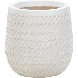 LIVADIA - Bloempot - Gebroken wit - 19 cm - Vezelklei