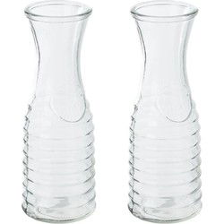 Secret de Gourmet schenk Karaf - 2x - 1 liter - glas - D10 x H26 cm - Schenkkannen