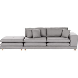 HEDEN - Tweezitsbank met ottomaan - Grijs - Polyester