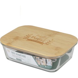 Voedsel bewaarbakje/vershoudbakje - bamboe deksel - 1000 ml - Vershoudbakjes