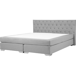 Beliani DUCHESS - Boxspringbed-Grijs-Polyester