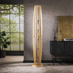 Vloerlamp Naturel Mangohout - 5-Lichts - 190x30x30cm