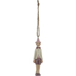 Clayre & Eef Hanger  3x3x11 cm Roze Kunststof Pinokkio Woondecoratie