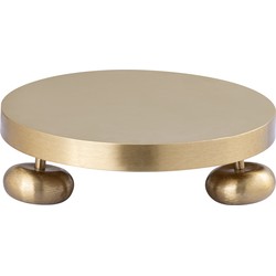 PTMD Kaya Green iron round table stand w gold base