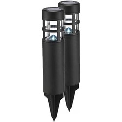 4x Buitenlampen/tuinlampen 39 cm zwart op steker - Prikspotjes