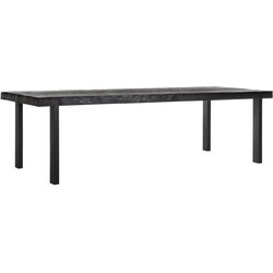 DTP Home Dining table Beam BLACK,78x275x100 cm, 8 cm recycled teakwood top